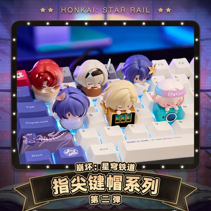 

Подлинная аниме-фигурка Mihoyo Honkai Star Rail, глухая коробка, механическая клавиатура, колпачки для клавиш, набор наконечников Wasd Esc, игровые подарки, коллекционная игрушка