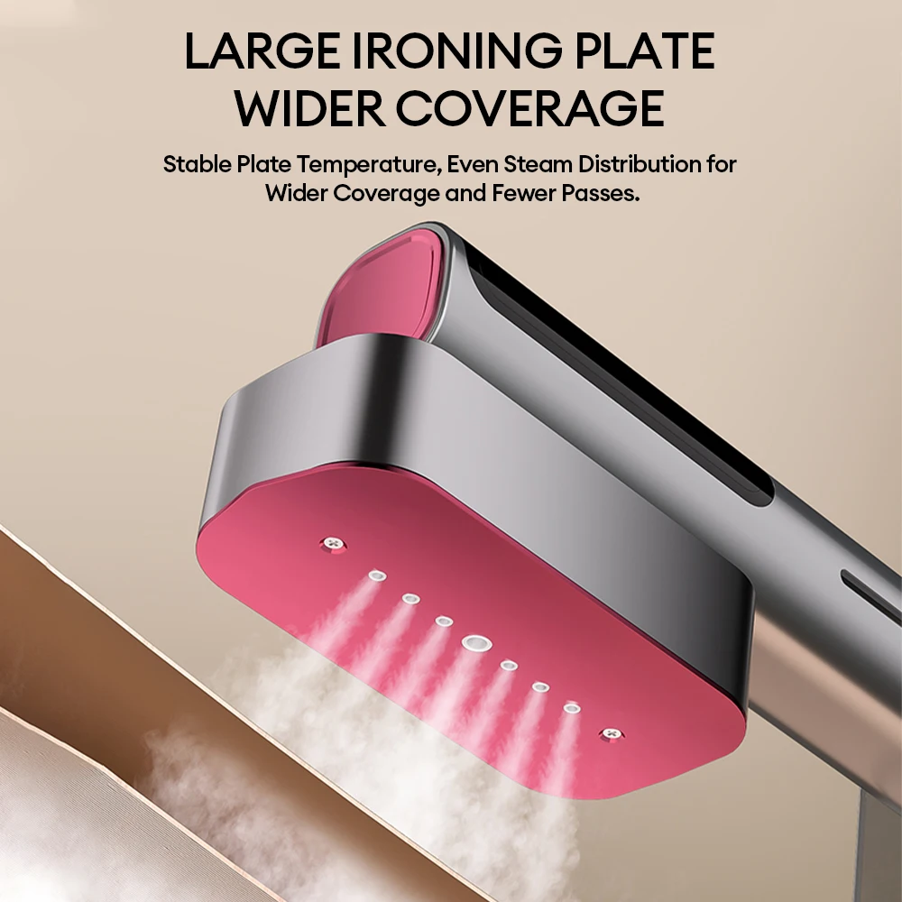 Tragbarer Handdampfglätter 1100W Schnellheizender Dampfbügel 90 ° Drehbarer Kopf, zwei Dampfauslässe, Reise-Stoffglätter gegen Falten – Detail 12