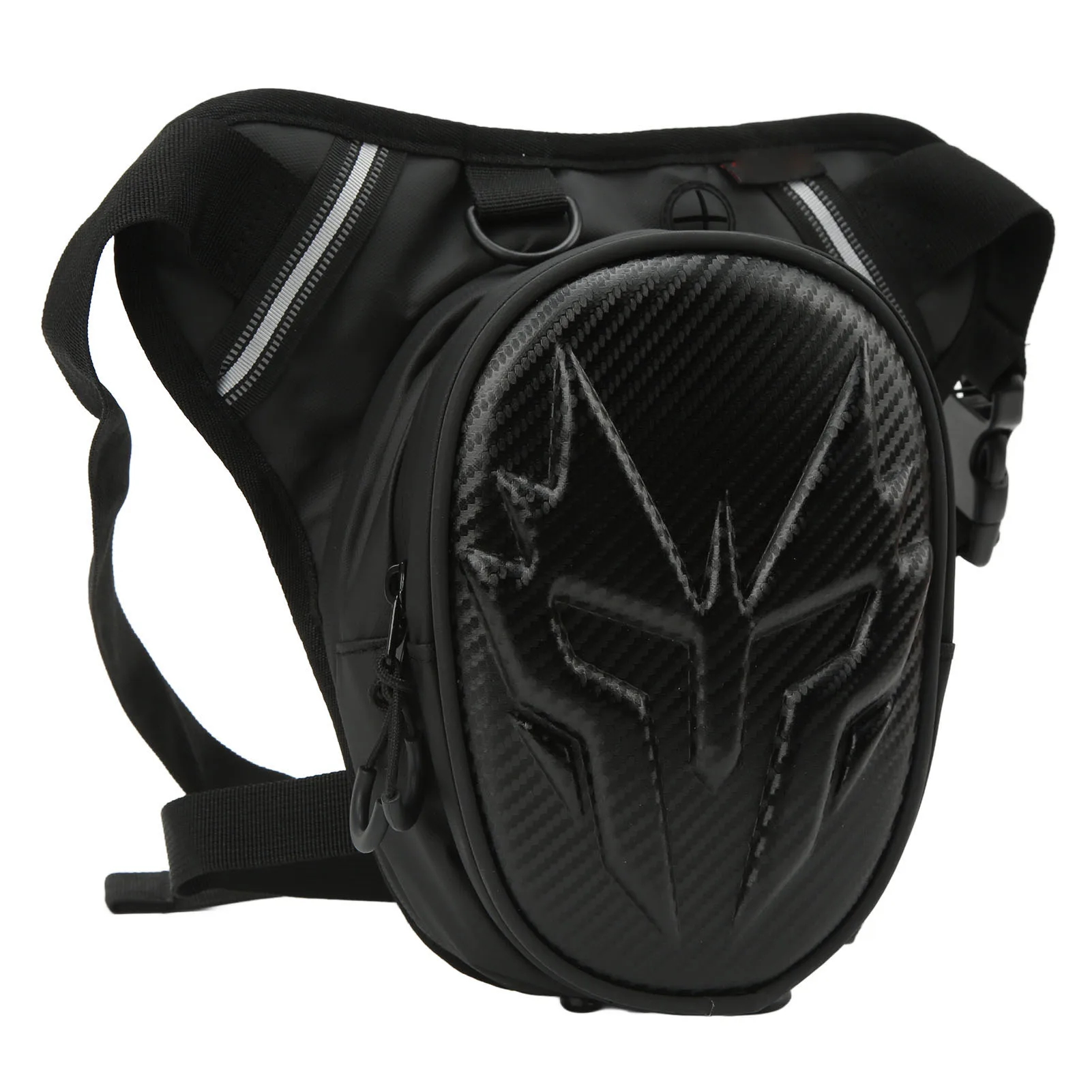 Motorcycle Leg Bag PVC Matte Drop Leg Pouch Multifunctional Thigh Packs for Outdoor Carbon Fiber with Oxford Cloth Polyester