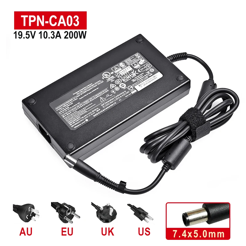 

19.5V 10.3A 200W 7.4*5.0mm Laptop Charger For HP 8740W 8760W 8770w ZBOOK 15G2 17G2 TPN-CA03 HSTNN-CA16/24 Notebook Power Supply