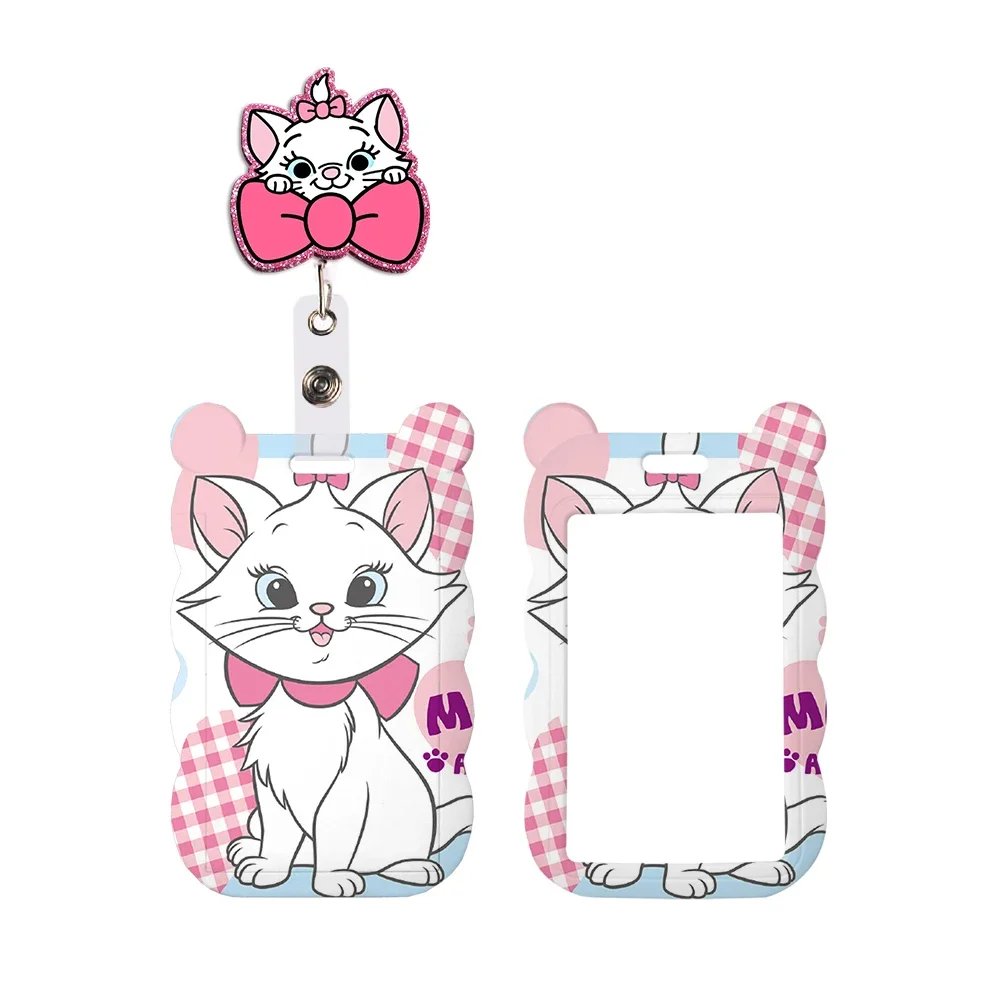 

Милый держатель для карт Disney Marie Cat для студентов, девочек, детский тренажерный зал, ремешок для мобильного телефона, держатель для бейджа на рабочем карточке, подвеска, зажим для катушки