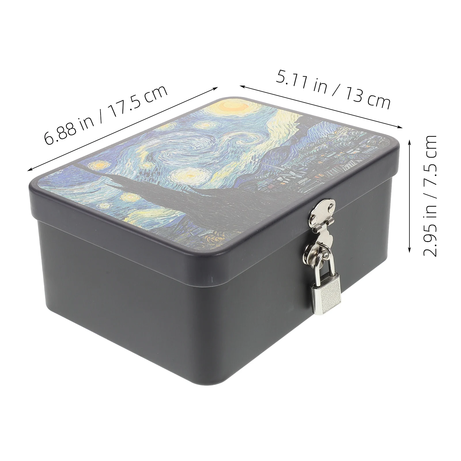 Vintage Large Capacity Tinplate Box with Lock Key Desktop Storage Case Metal Box Jewelry Storage exquisite Empty Box NEW 2025