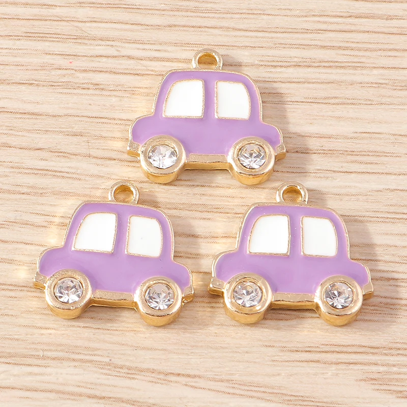 10pcs Purple Color Cute Enamel Animal Owl Cat Bird Charms Pendants for Making DIY Earrings Necklaces Bracelets Jewelry Findings