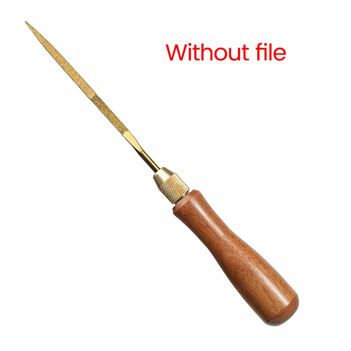 A24UWood File Handle Wooden Handles with Brass Collet Chuck for Small Files Accessories DIY