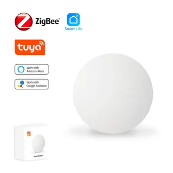 Tuya ZigBee draadloze scèneschakelaar Drukknop Automatisering Scenariocontroller Batterijaangedreven Intelligente koppeling Tuya-apparaten
