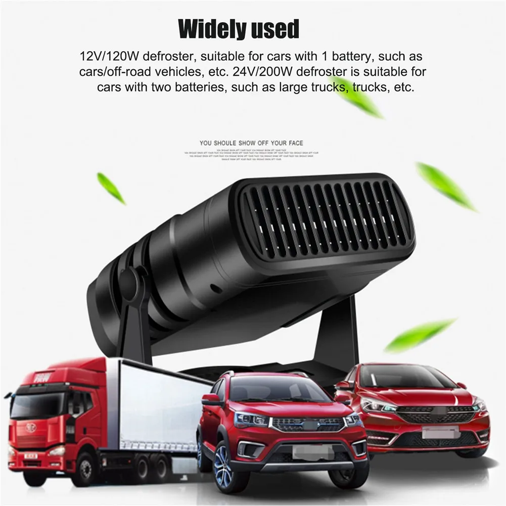 

Car Heater Portable Defroster Fan for Cooling and Heating Auto Heater with Air Purification Black 12V 120W