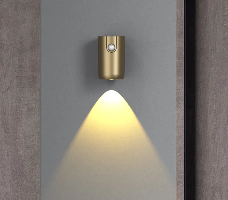 KFV Bewegingsmelder Wandlamp USB Oplaadbaar Magnetische LED Spotlights Lamp Sfeer Gang Decoratieve Afbeeldingen Kunst Wandlamp
