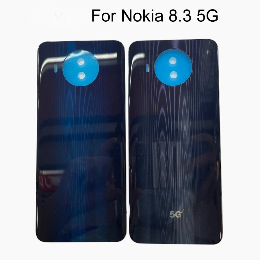 For Nokia 8.3 TA-1243 1251 Battery Door Housing Back Glass Cover Case Rear Panel Replacement For Nokia 8.3 5G With Logo