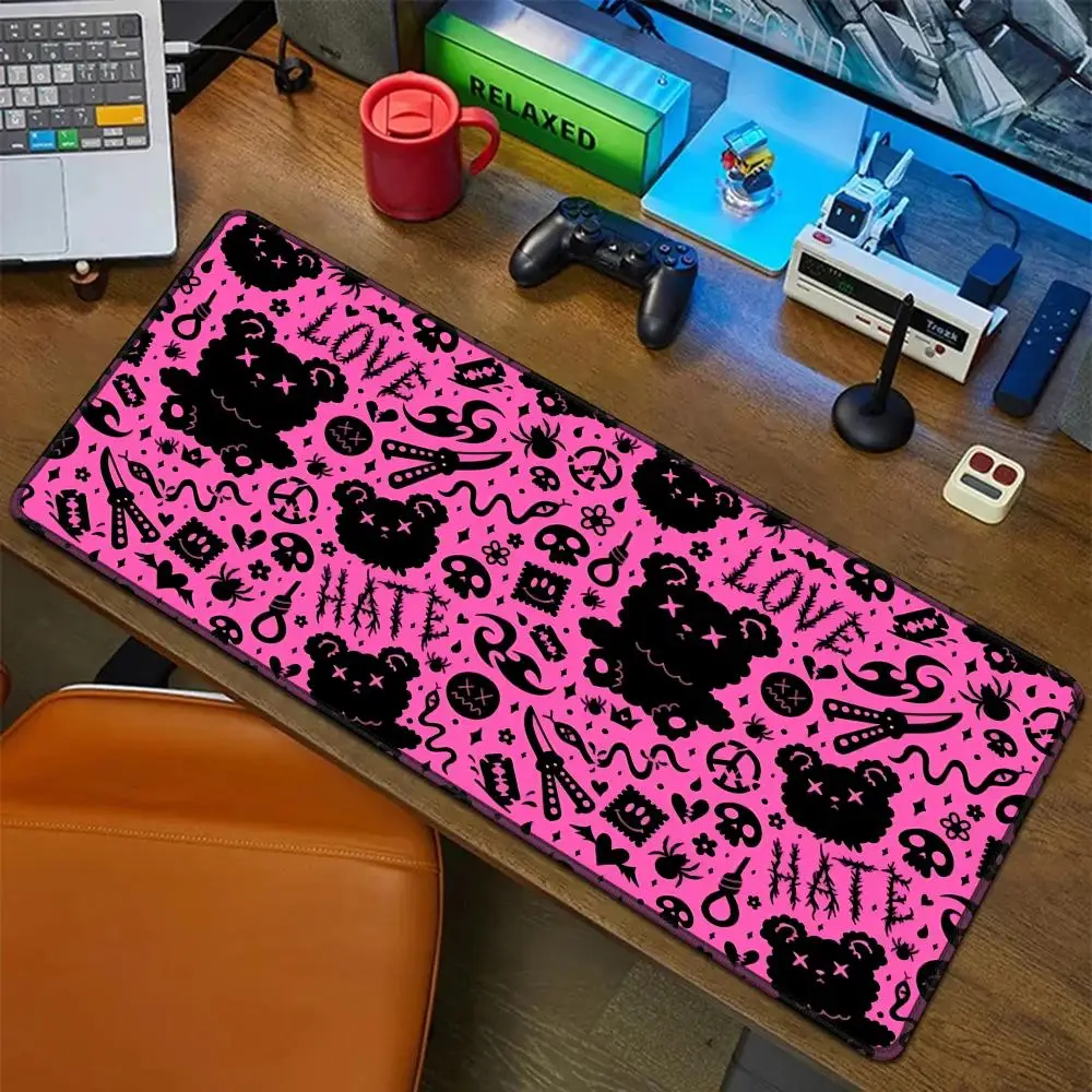 

Черный и милый коврик для мыши Emo, резиновый коврик для ноутбука Xxl, коврик для мыши, ноутбук, геймер, компьютерный стол, игровые аксессуары