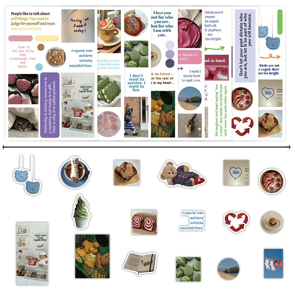 8 pçs dos desenhos animados coreano graffiti adesivos colagem série caso de telefone bagagem diy notebook adesivos à prova dwaterproof água