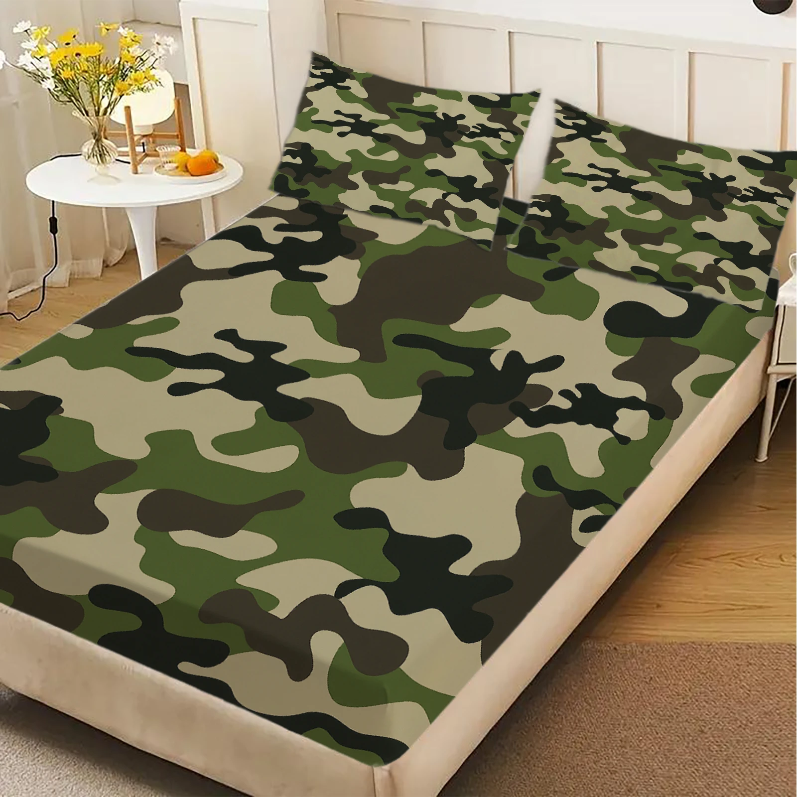 Fitted Bed Sheets Deep Pocket - 1 adet uyumlu desenli çarşaf, derin