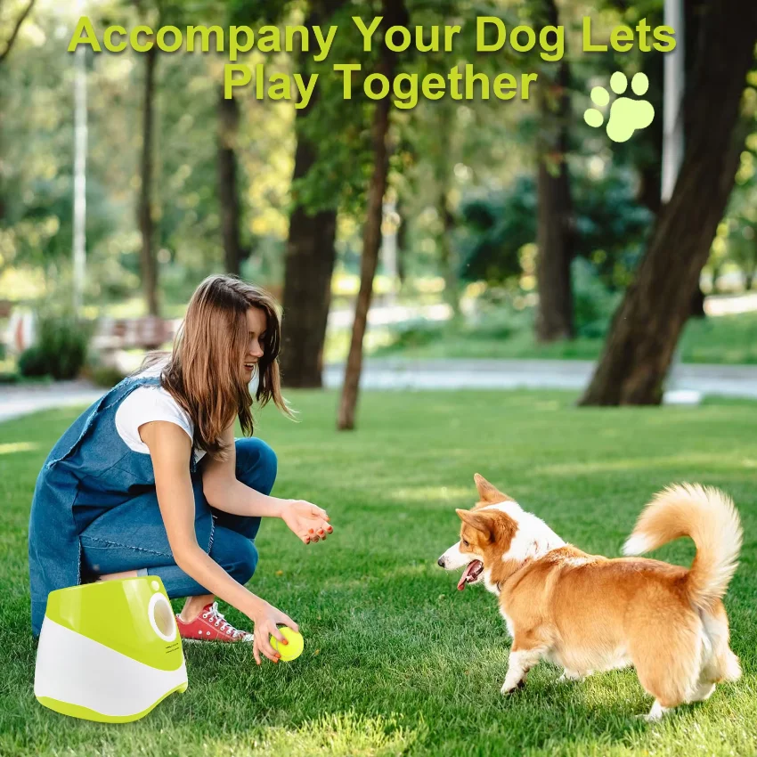 Dog Launcher Automatic Dogs Chase Toy Tennis Throwing Pinball Machine Fun Interactive Throw USB Rechargable Catapult Pet Toy