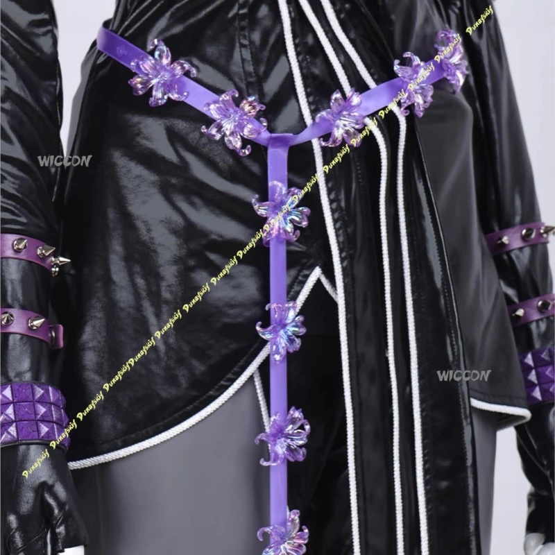 Juego de Anime KPop Demon Hunters Mira Fight, disfraces de Cosplay, peluca para niñas, ropa, mono negro, conjunto de fiesta para mujeres, Navidad y Halloween