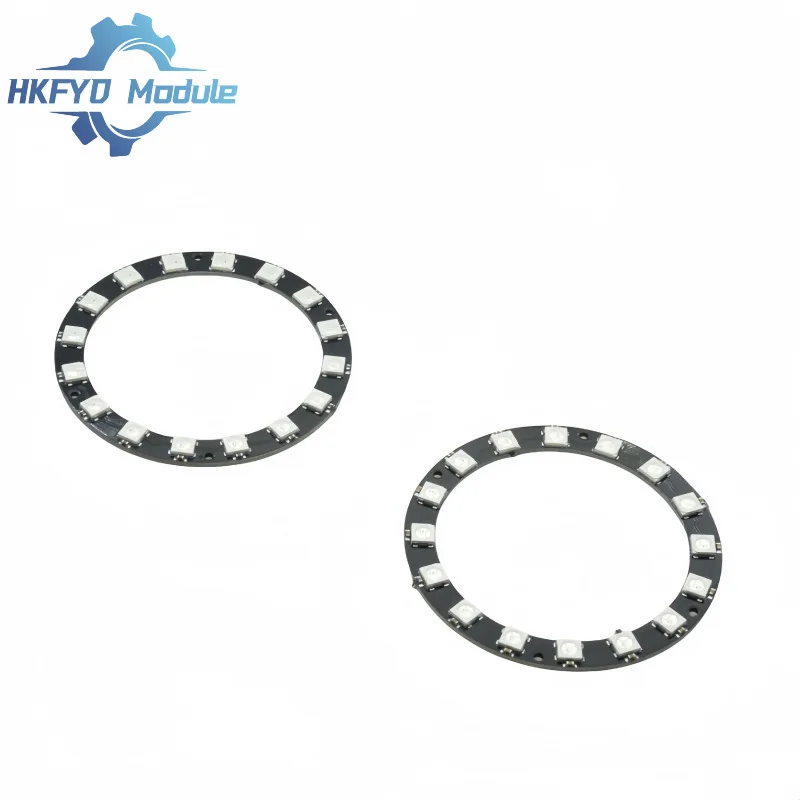 1-10PCS 16x WS2812 5050 RGB LED Ring Module 16Bit Full-Color Addressable Smart Light Circle Board for Arduino DIY Projects