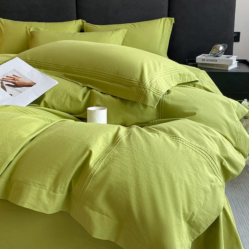 

Cotton light luxury washed cotton four-piece set household skin-friendly soft student dormitory three-piece set