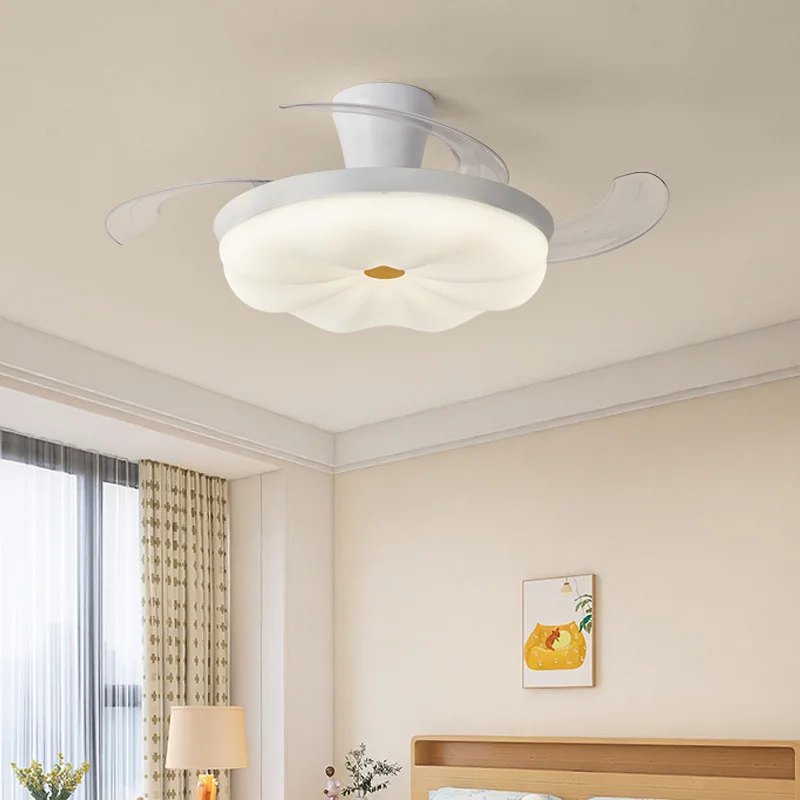 

Скандинавская современная простая люстра с вентилятором, светодиодная домашняя гостиная, украшение для комнаты, пульт дистанционного управления, атмосфера, потолочный вентилятор, лампа