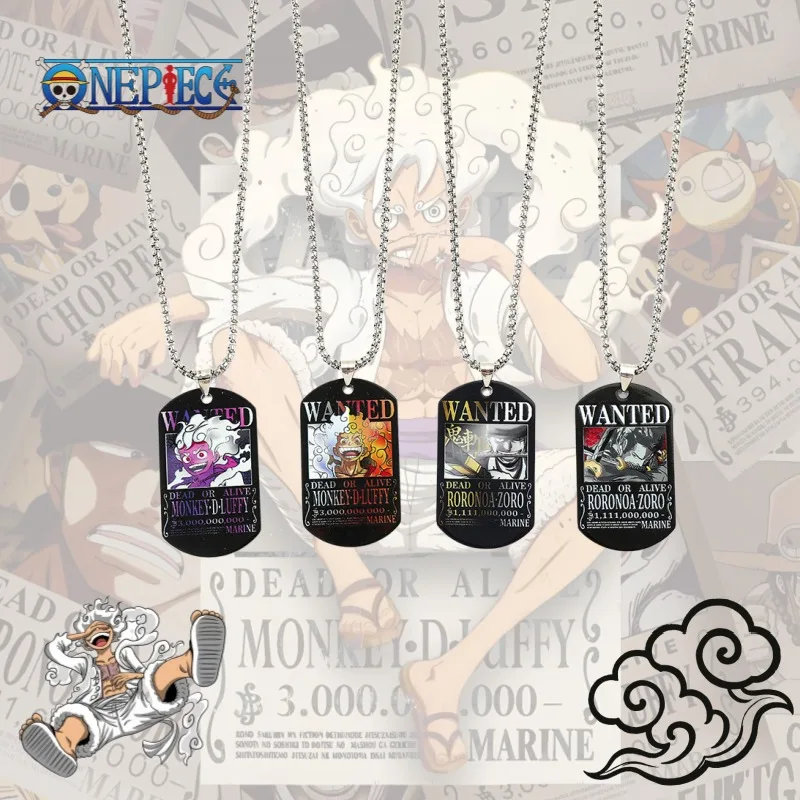 Collar de Acero Inoxidable con Diseño de One Piece Luffy Zoro, 3 Mil Millones de Monedas, Cadena para Clavícula Creativa y Elegante, Accesorios Personalizados