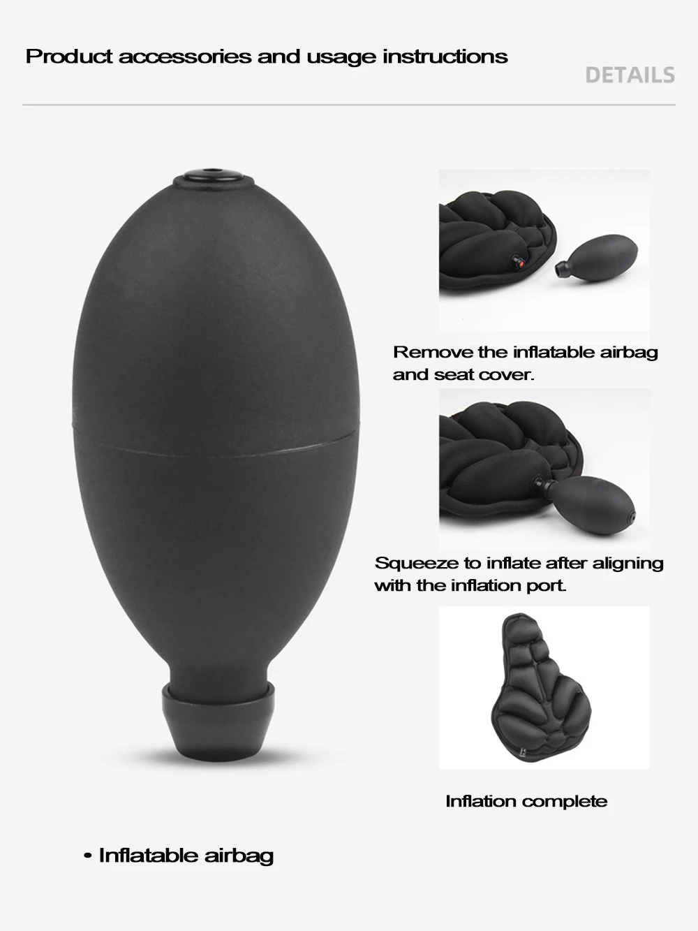 Bicycle Seat Cover 3D Inflatable Airbag Saddle Cover Adjustable Shock Absorption Cushion MTB Road Bike Accessories image 5