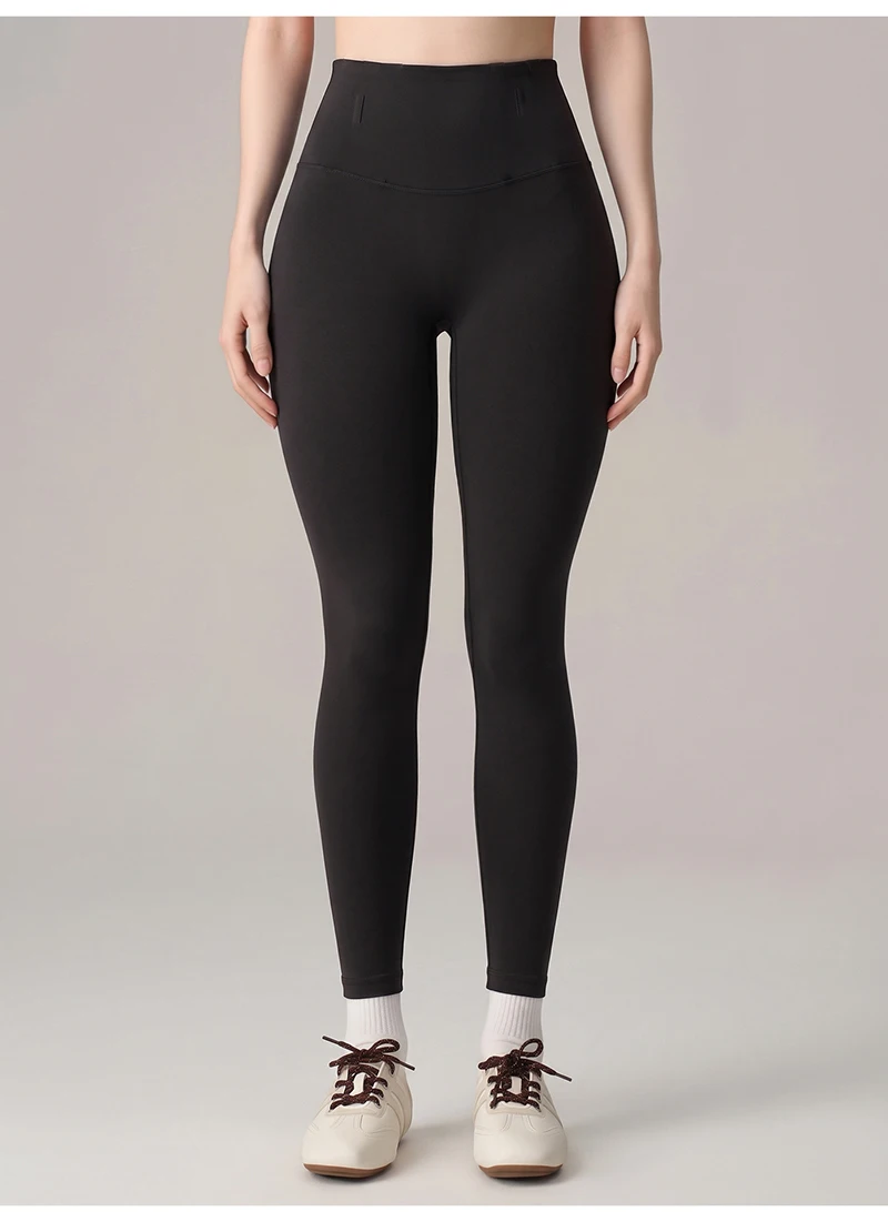 BIVIGAOS Autumn Fish Bone Waist Brushed Inside Sharkskin Leggings Women Light Fleece Tight Fit Slimming Sport Yoga Base Leggings