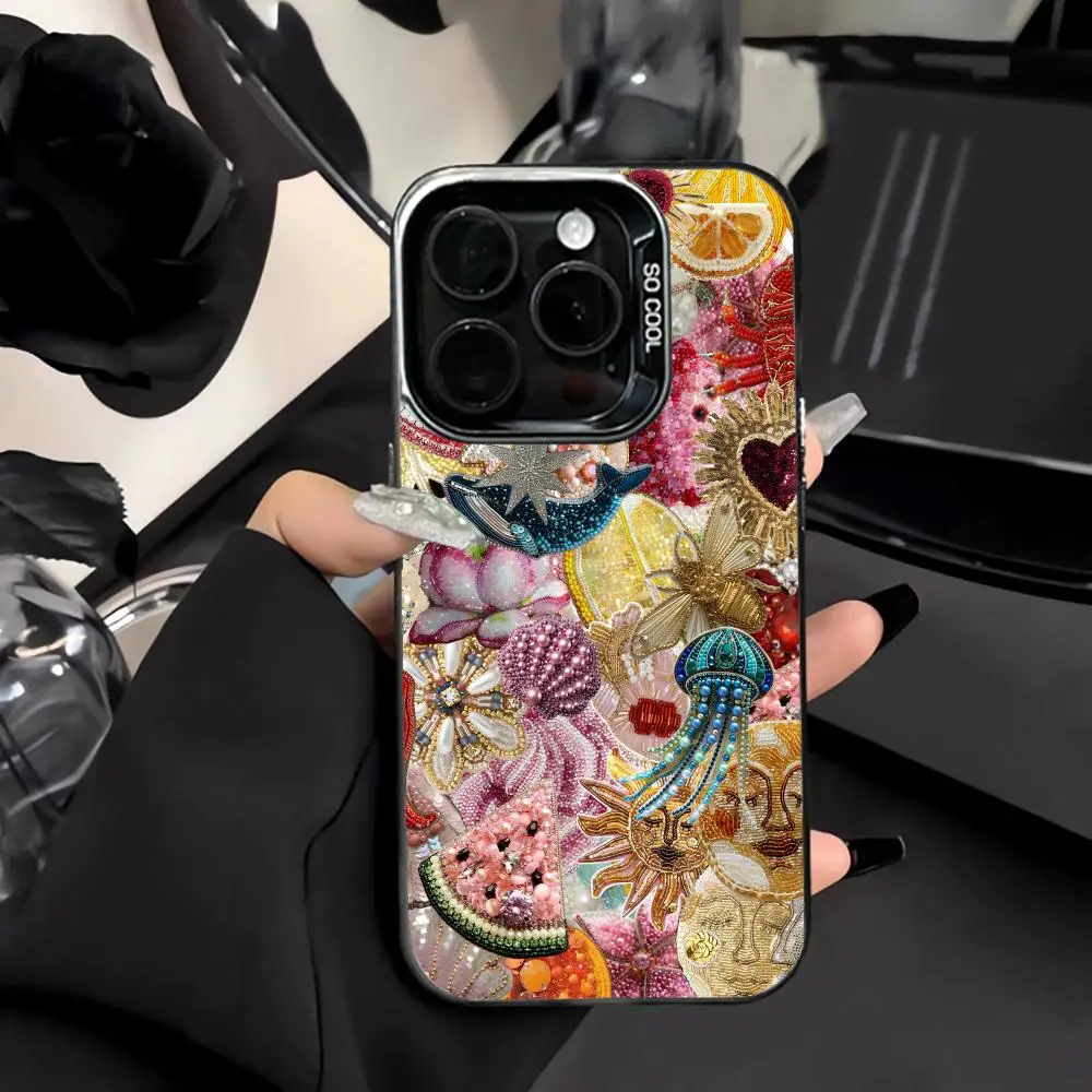

Retro Pomegranate,shell Mobile Phone Case Shockproof & Anti Slip Frosted Suitable for IPhone 16 15 14 13 12 11 Pro Max Plus Mini