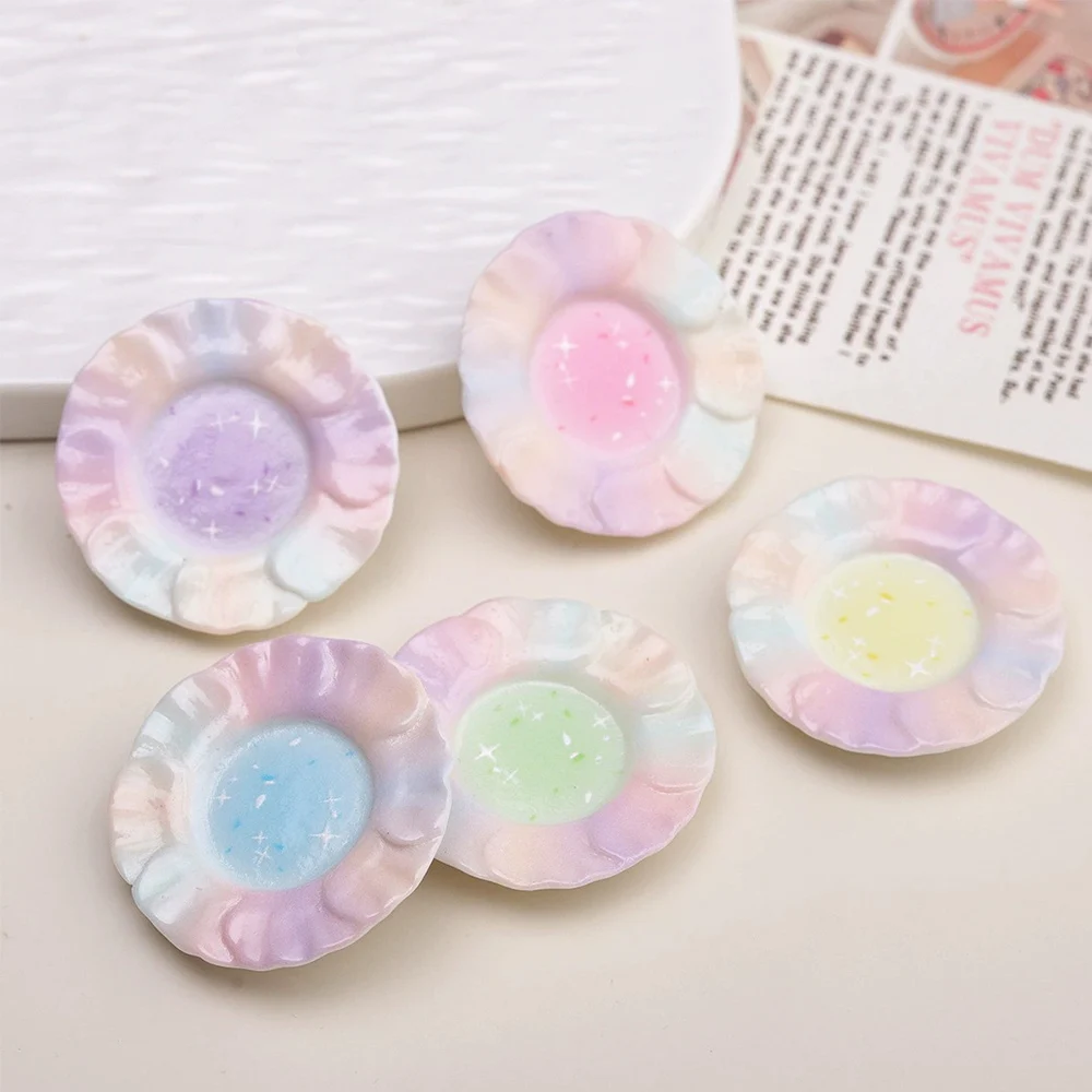 10 pièces 36x36mm série de disques miniatures Cabochons en résine à dos plat pour épingle à cheveux Scrapbooking bricolage décor à la maison accessoires artisanaux