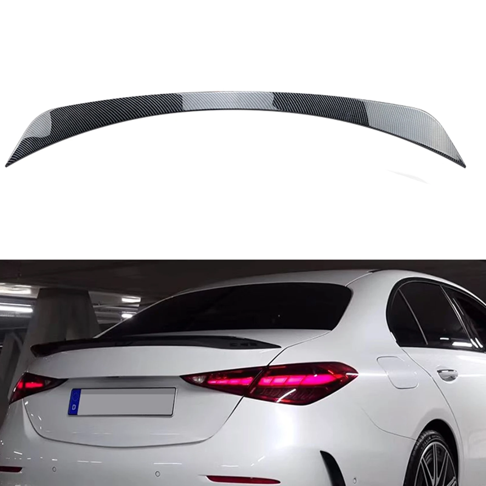 

Rear Trunk Spoiler Wing For Mercedes Benz C-Class W206 2021-2022 C200 C260 C300 Carbon Fiber Look/Black/White Car Splitter Lip