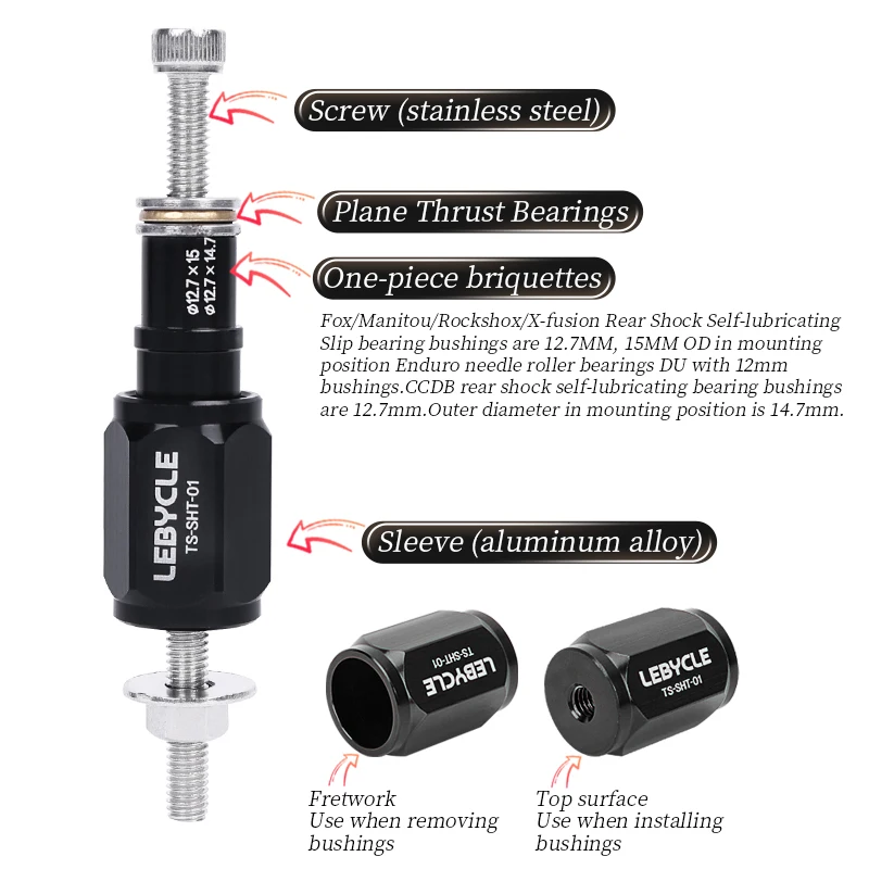 LEBYCLE Rear Shock Bushing Tool for MTB Bike Repair