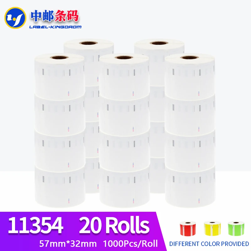 20 Rolls Dymo Compatible 11354 Label 57mm*32mm 1000Pcs for LW400 450 450Turbo Printer Seiko SLP 440