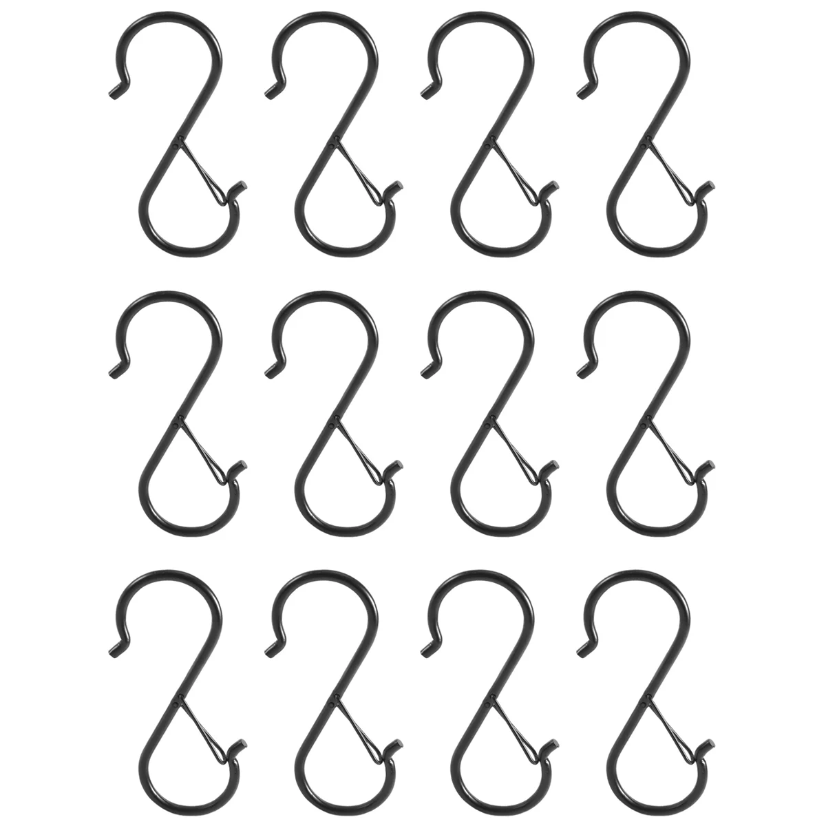 

12PCS S Hooks for Hanging - S Shaped Hooks for Kitchen Utensil and Closet Rod - Black S Hooks for Hanging Plants,Pots
