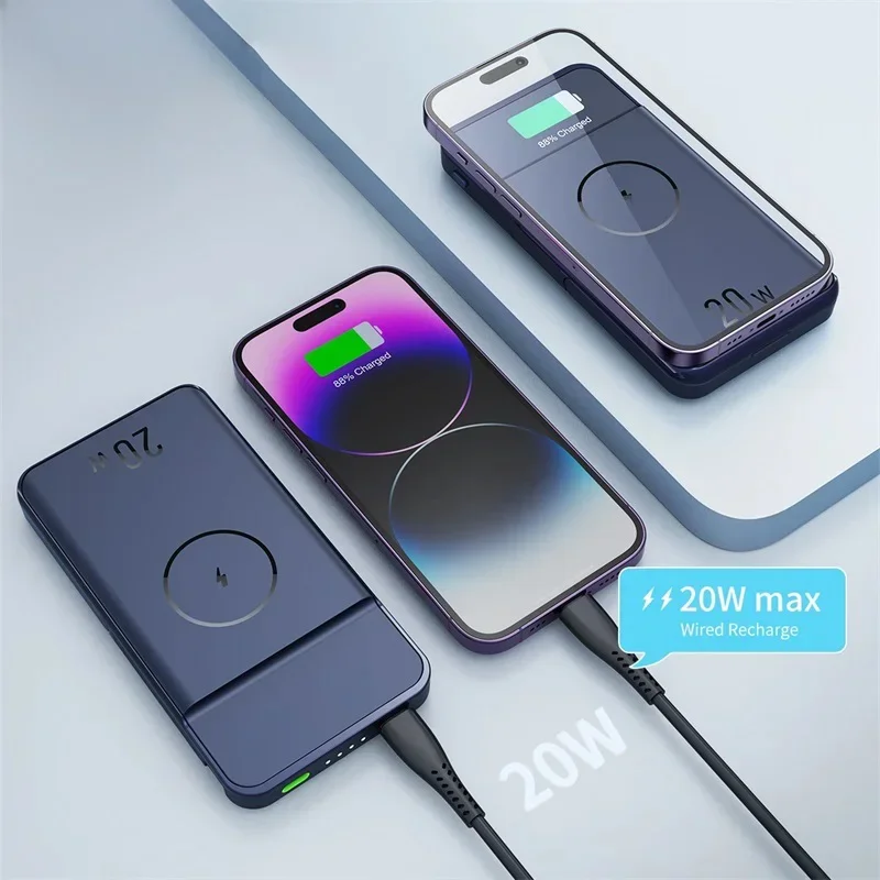 Power Bank Portable Fast Charging Station External Spare Battery 3in1 Magnetic Wireless 10000mAh  For iPhone Apple Watch