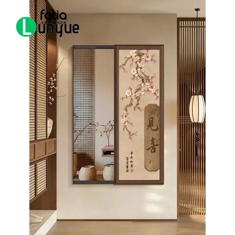 Song Aesthetic Hidden Full Length Mirror Push Pull Sliding Wall Mounted Invisible Dressing Mirror Space Saving Home Decor