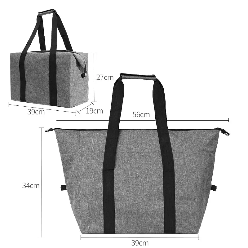 Zusammenklappbare Kühltasche, große Kapazität, Eisbeutel, für den Außenbereich, tragbare Aluminiumfolie, Frischhalte-Picknicktasche, multifunktionale Einkaufstasche – Detail 6