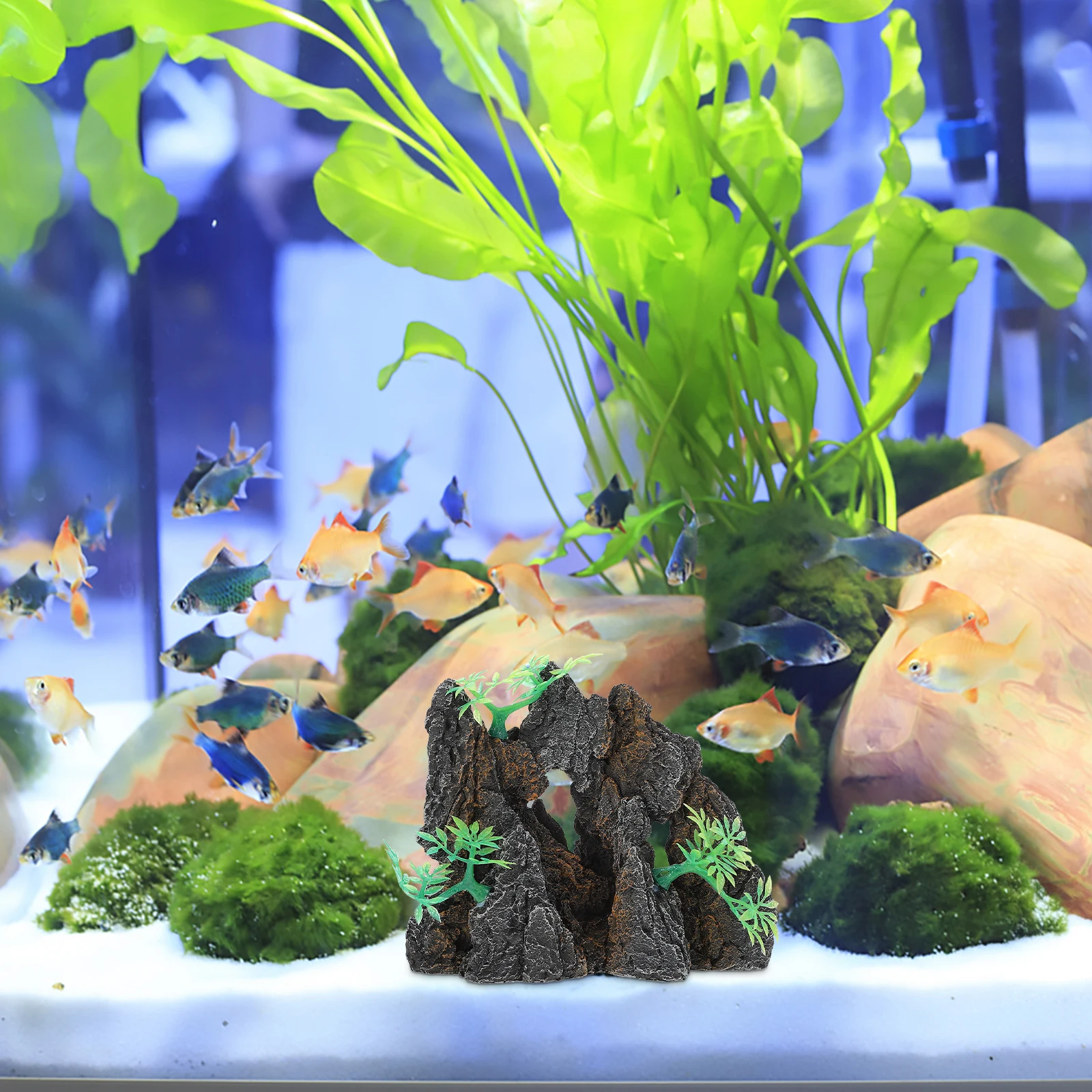 

Artificial Rockery Fish Tank nament Lightweight Compact Aquarium Decor Accessories Rocks Rockery L scaping DIY