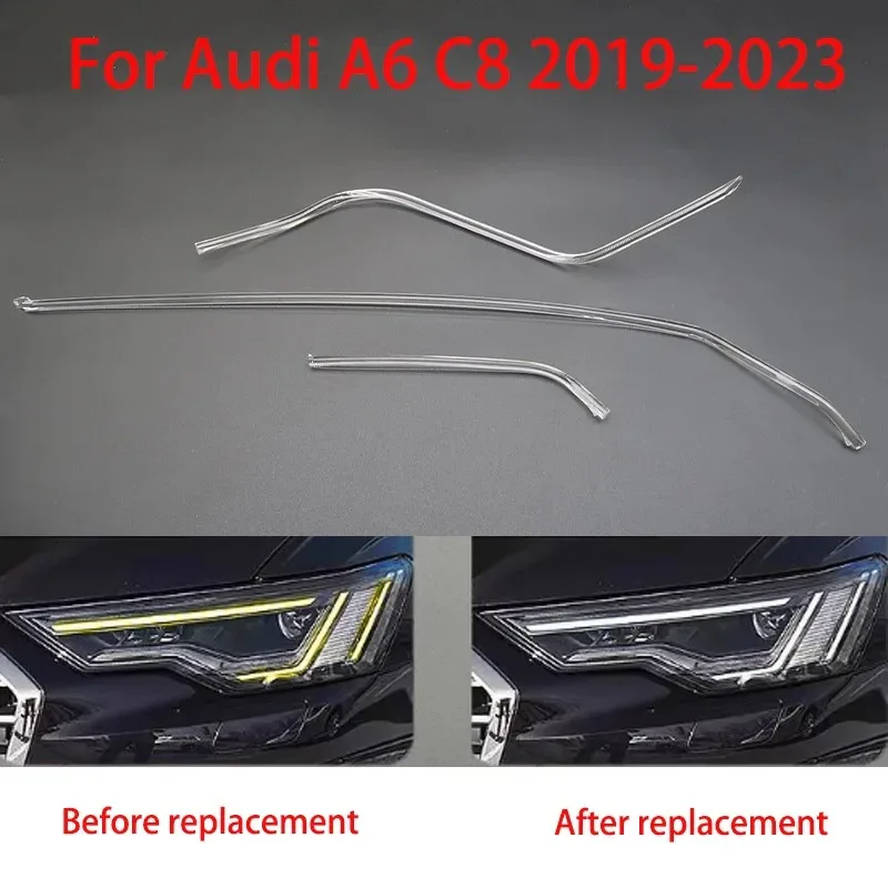 

FOR Audi A6 C8 2019-2023 Daytime Running Light Car DRL Light Guide Tube Headlight Angel Eyes Light guide strips New