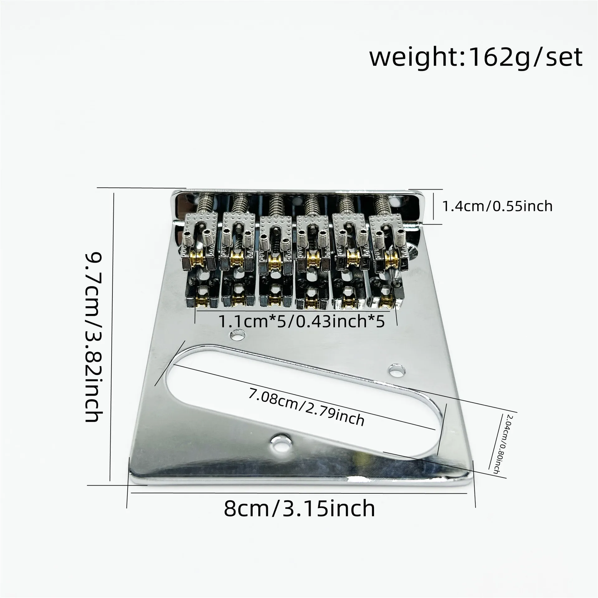 6-String Electric Guitar Bridge Roller Saddle Bridge Top-Load Hardtail Single Coil Pickup Route for TL Guitar Replacement Parts