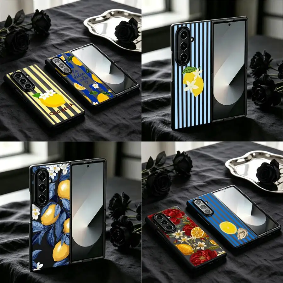 Phone Cover Case for Samsung Galaxy Z Fold 8 Ultra ZFold5 ZFold4 ZFold7 Z Fold 7 6 3 ZFold6 Z Fold8Ultra Eaf Lemon