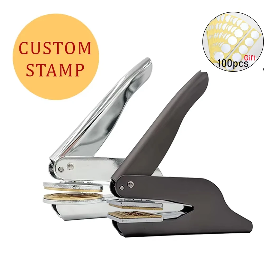 

Индивидуальный тисненый штамп и 100 шт. серебряная наклейка, персонализированная печать для тиснения книг, свадебное приглашение, логотип, настройка