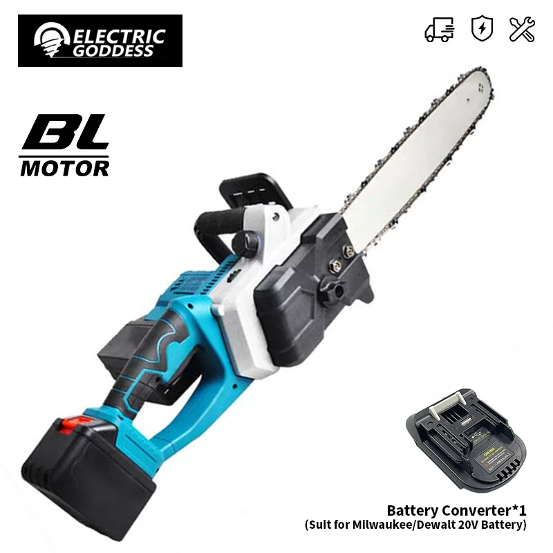 

Электрическая богиня 16-дюймовая бесщеточная электрическая цепная пила ручная цепная пила для резки древесины электроинструмент для Makita 18 В аккумуляторный штифт