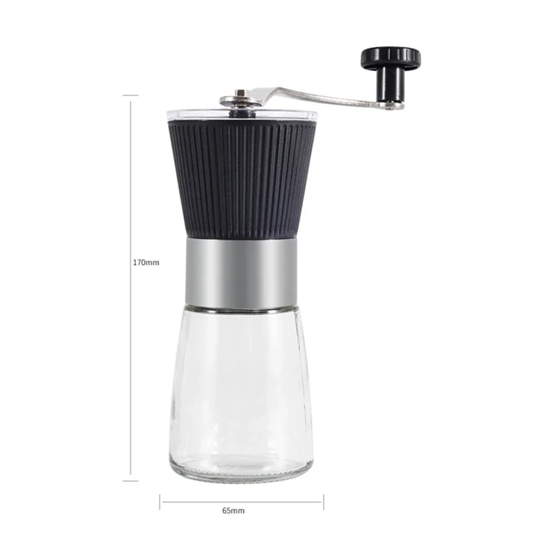 Portable Manual Coffee Grinder Adjustable Ceramic Burr Mill Hand Crank Bean Tools