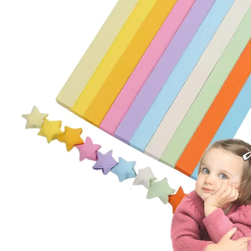 Paper Star Strips 1350 Sheets Lucky Star Paper Strips Cute Cartoon Craft Paper For Handmade Paper Stars Strips Decoration School