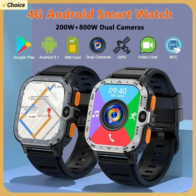 PGD montre Android avec caméra de Surveillance hommes GPS 16G/64G ROM stockage double NFC 2G 4G carte SIM WIFI sans fil rapide Internet Bip