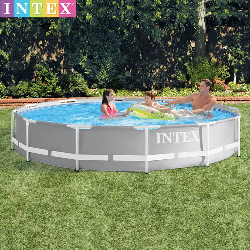 INTEX 366*76 cm Piscina Round Frame Swimming Pool Set Pipe Rack Pond Large Family Swimming Pool With Filter Pump B32001