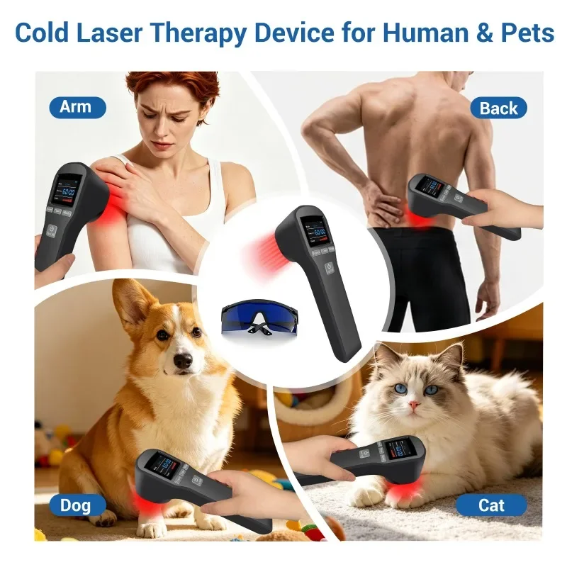 Toponechoice LLLT Red Light Cold Laser Physiotherapy Device 880W Class IV Handheld Massager for Arthritis Sciatica Pain Relief