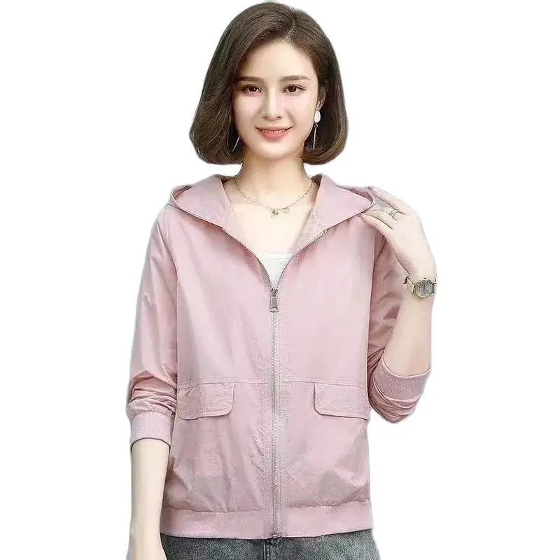 

Women's Sun Protection Clothing Jacket 2023 Summer New Korean Loose Hooded Thin Casual Outdoor Breathable Wild Ladies Short Tops