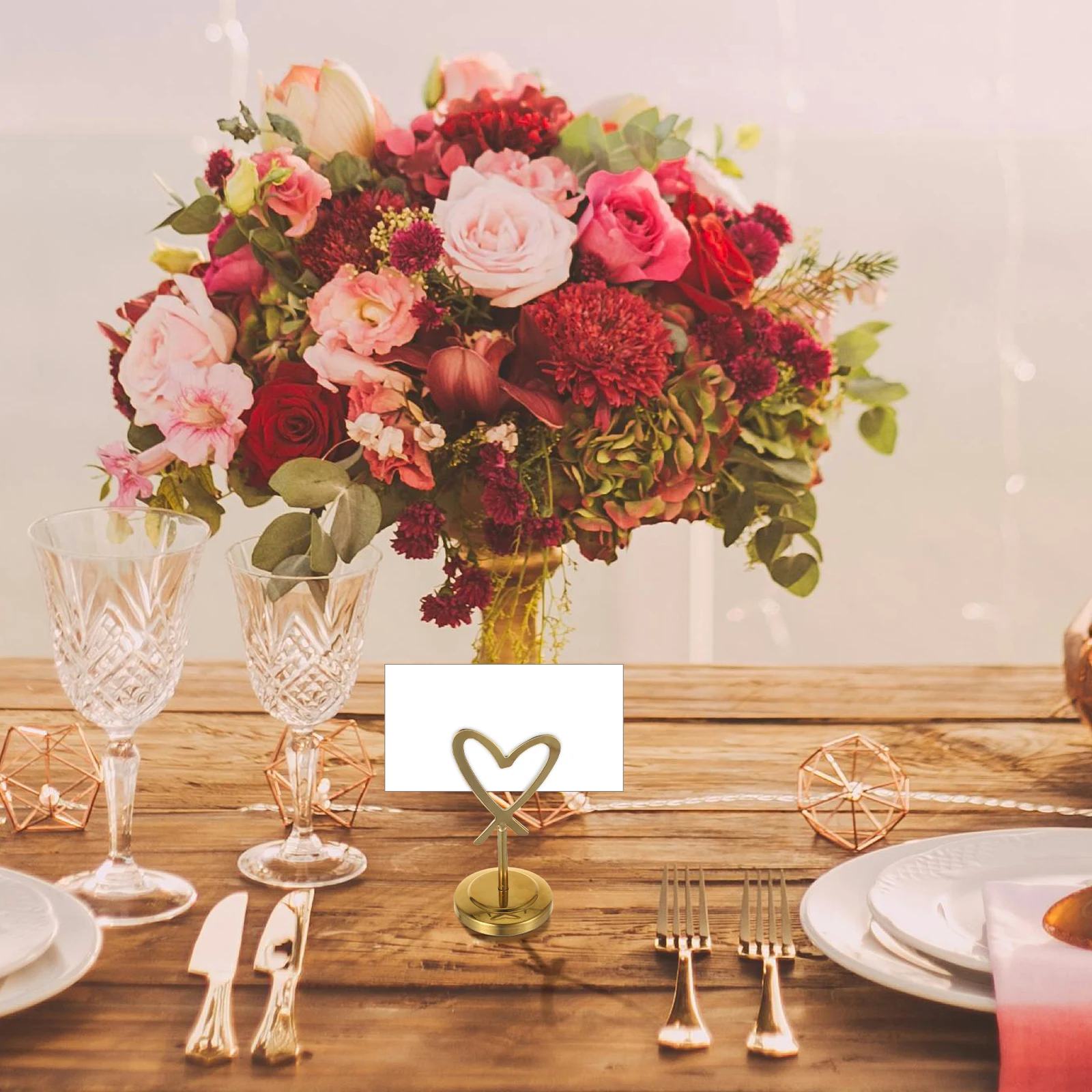 

Love Display Stand Heart Shape Clips Holders Board on Sign Stainless Steel Metal Photo