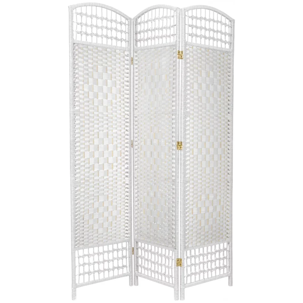 

Room Divider, Partition Screen, Free Shipping, 5, 1, 2 Tall Fiber Weave Room Divider, White, 3 Panel Separator, Home Decor