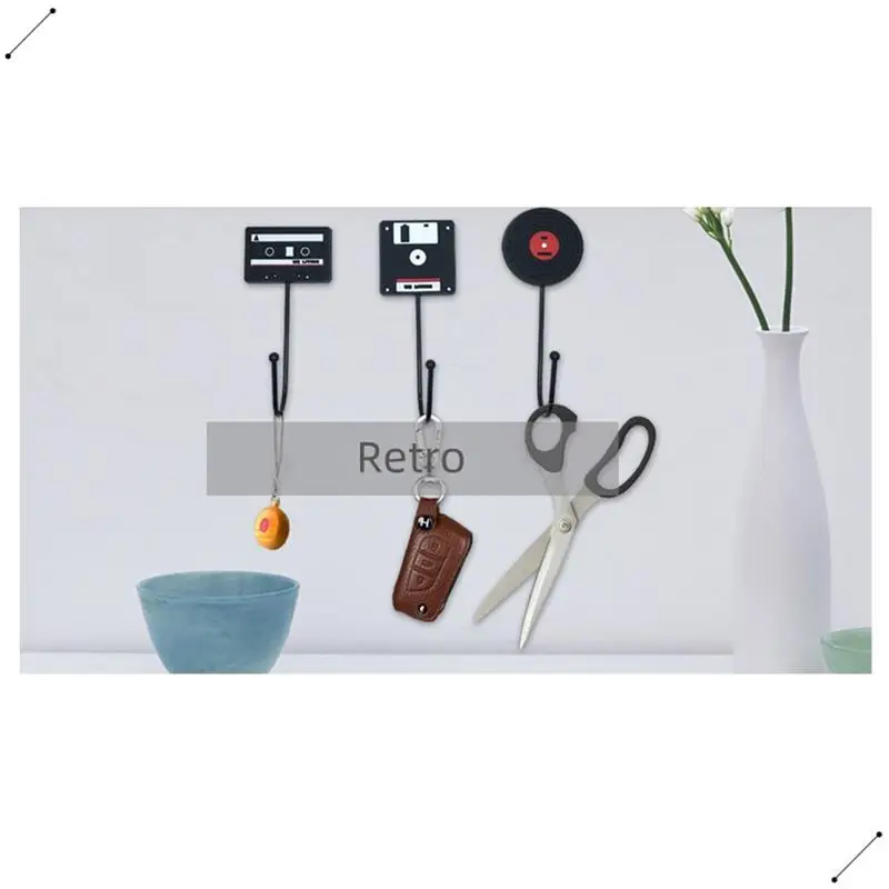 Retro Door Hook Nail-Free Auxiliary Storage Hook Office Compartment Bathroom Kitchen Door Back Hook