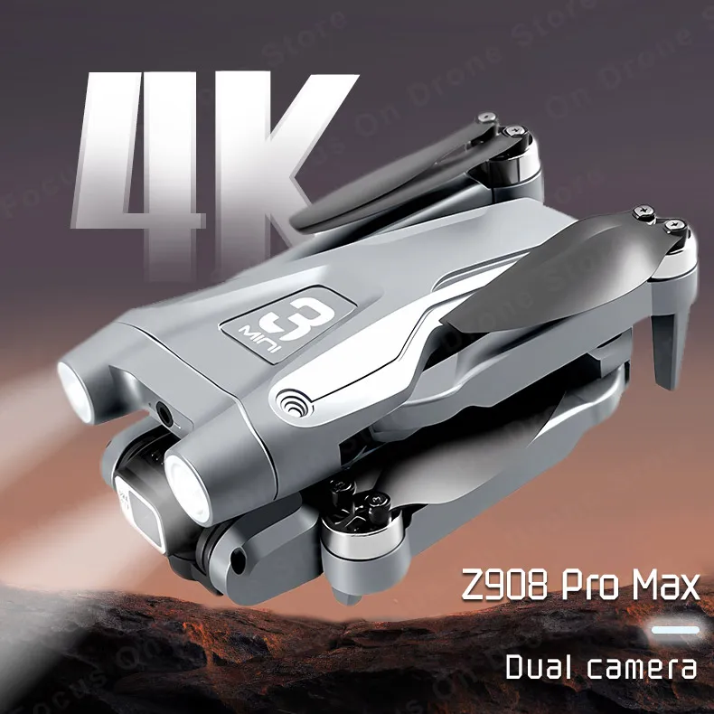 Mini z908pro max dual4k esc profession elle drohne wifi fpv hindernis vermeidung bürstenloses viera chsiges faltbares rc quadcopter spielzeug geschenk