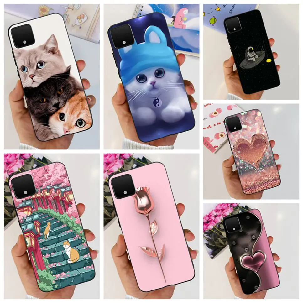 Funda trasera de silicona suave para Google Pixel 4 XL, carcasa bonita de gato de dibujos animados, TPU, a prueba de golpes, 4XL, G020J