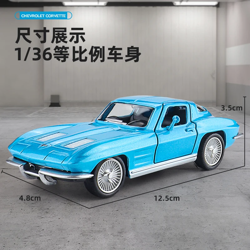 1:36 C2 modelo de liga de carro vintage vintage peixe de vison amarelo clássico decoração de carro americano